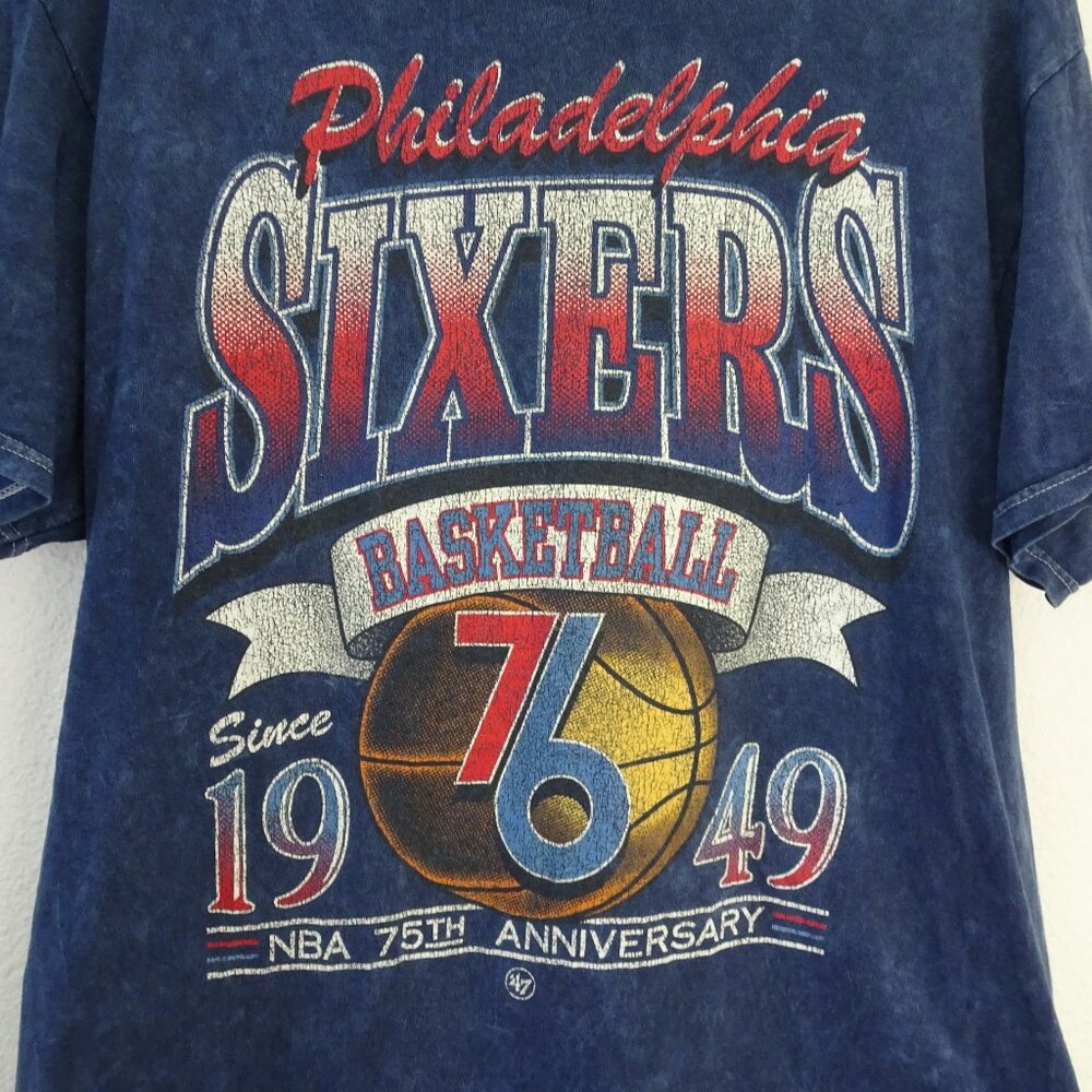 '47 Vintage Tubular Men's T-Shirt Large Philadelphia Sixers 75th Anniversary - Picture 2 of 5